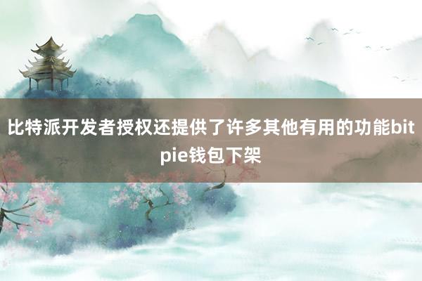 比特派开发者授权还提供了许多其他有用的功能bitpie钱包下架