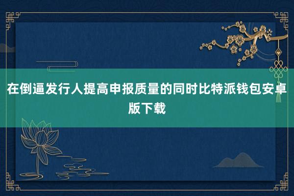 在倒逼发行人提高申报质量的同时比特派钱包安卓版下载