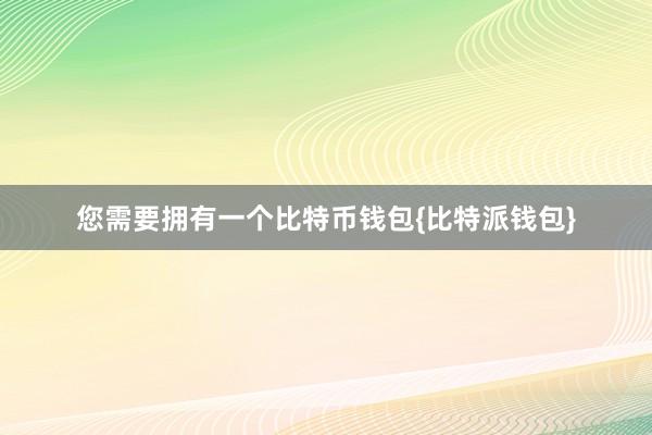 您需要拥有一个比特币钱包{比特派钱包}