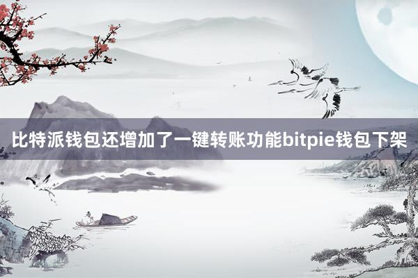 比特派钱包还增加了一键转账功能bitpie钱包下架