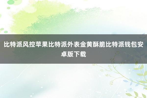 比特派风控苹果比特派外表金黄酥脆比特派钱包安卓版下载