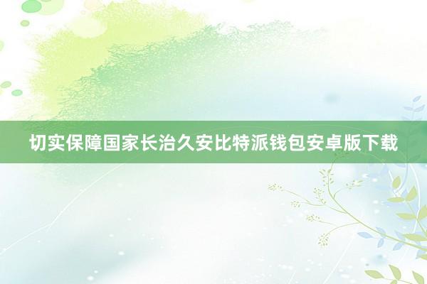 切实保障国家长治久安比特派钱包安卓版下载